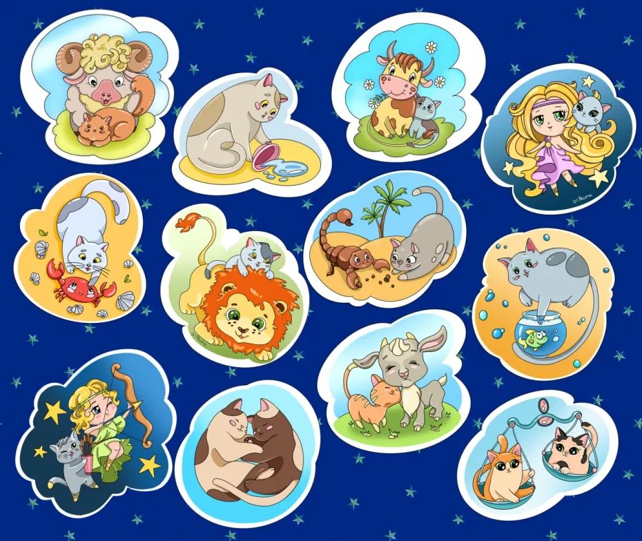 Котомістечко, Орі Акума, Знаки Зодіаку, стікери